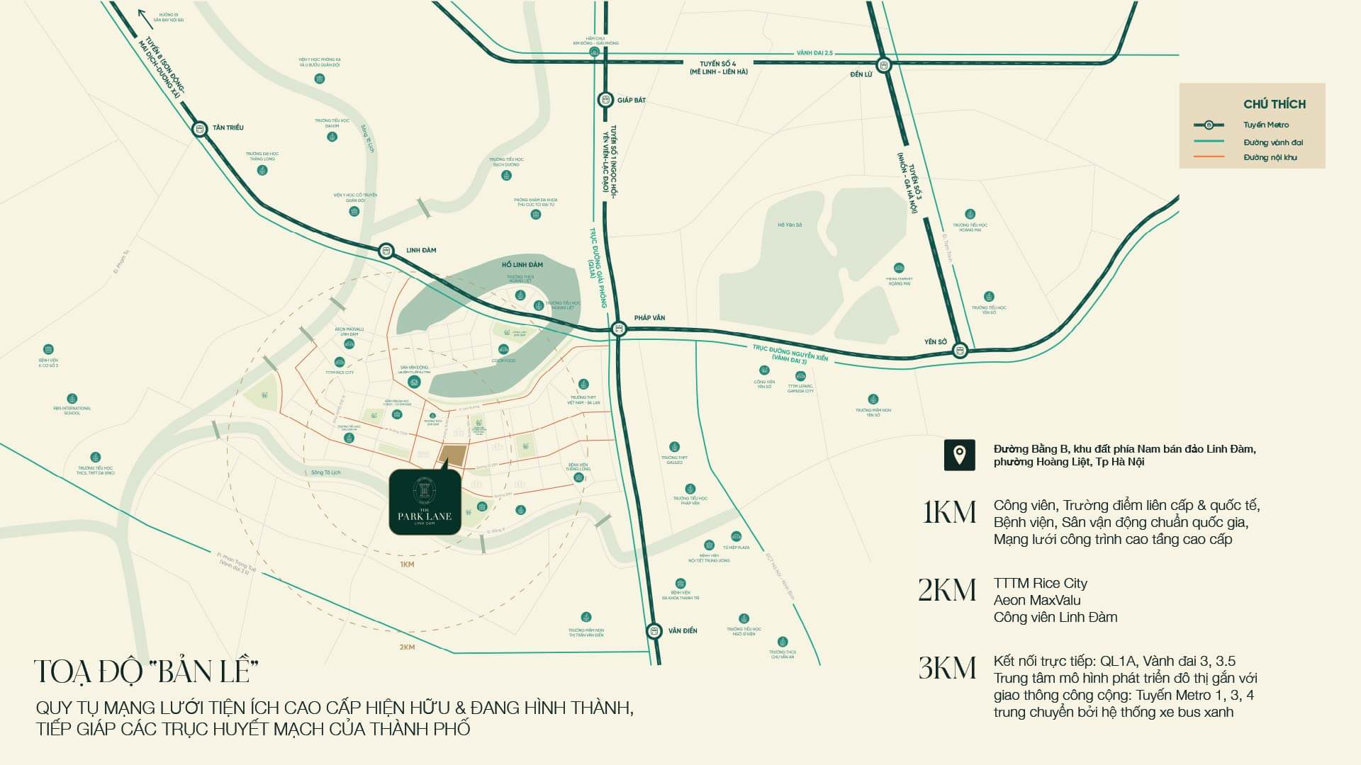 liên kết vùng dự án the park lane linh đàm
